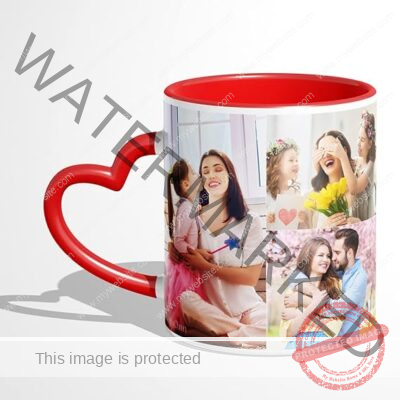 Personalized Red Heart Handle Mug – Custom Photo, Name & Quote Ceramic Mug – 325ml for Girlfriend, Boyfriend, Anniversary, Valentine’s Day, Birthday – or Girls & Boys