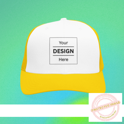 Personalized Printed Cap with Adjustable Strap for Men & Women - Yellow